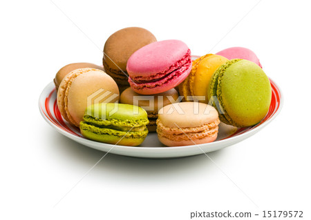 various macaroons on plate various macaroons on plate 15179572