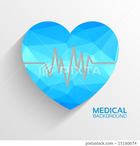 Polygonal  medical heart vector background 15180074