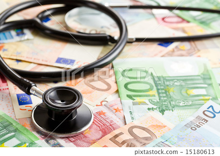 stethoscope and the euro banknotes stethoscope and the euro banknotes 15180613