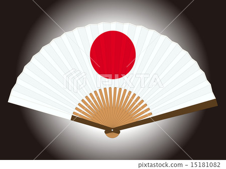 扇白色Hinomaru背景 15181082