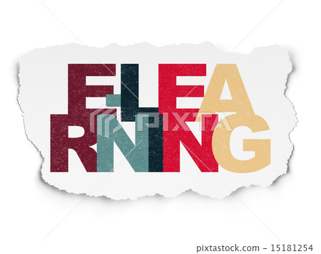 Education concept: E-learning on Torn Paper background 15181254