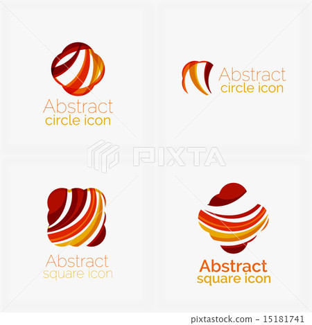 Clean elegant circle shaped abstract geometric logo. Universal for any idea 15181741