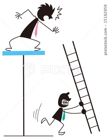 Businessmen with ladder removed 15182959