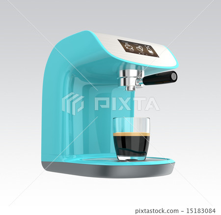 Espresso coffee maker with light blue touch panel 15183084