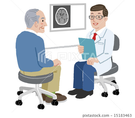 Doctor and his senior patient at his office 15183463
