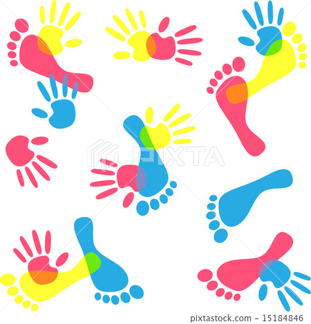 colorful hand prints and foot 15184846