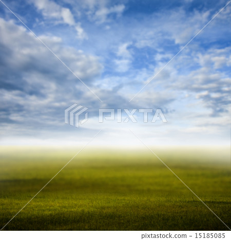 Morning sky at green field, Defocused background Morning sky at green field, Defocused background 15185085