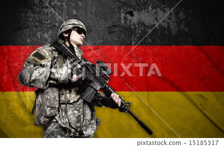 soldier on Germany flag background soldier on Germany flag background 15185317