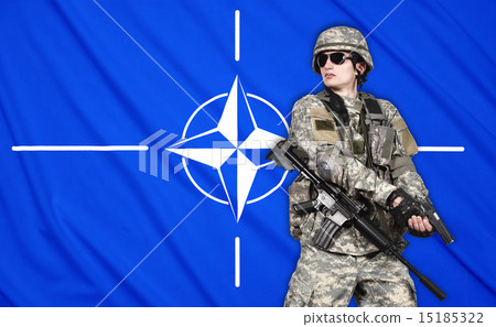 US soldier with gun 15185322