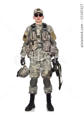 american soldier with rifle 15185327