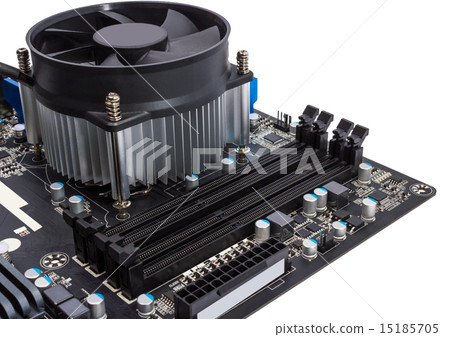 Computer motherboard with CPU cooler 15185705