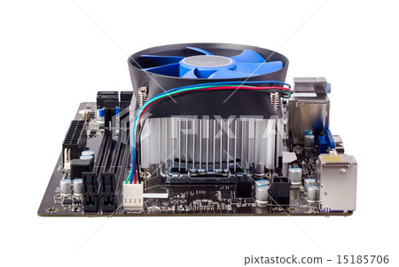 Computer motherboard with CPU cooler 15185706