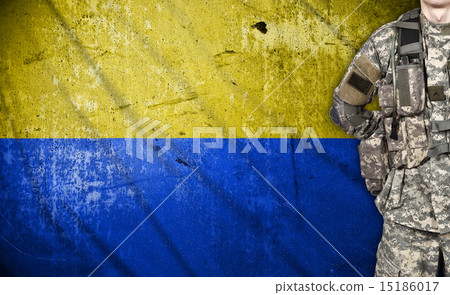 soldier with Ukraine flag soldier with Ukraine flag 15186017