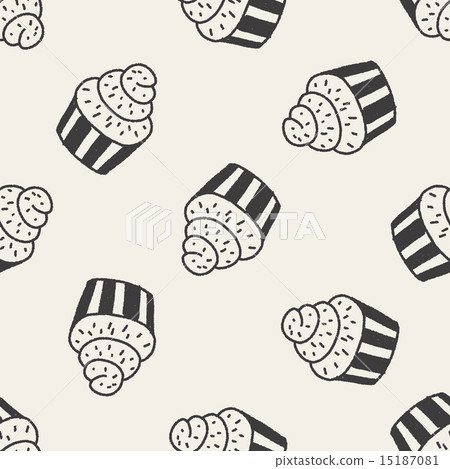 doodle cake seamless pattern background - Stock Illustration [15187081 ...