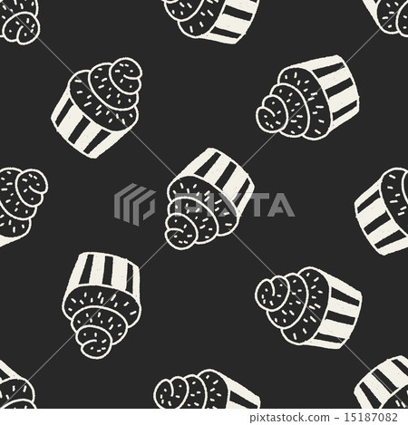 doodle cake seamless pattern background - Stock Illustration [15187082 ...
