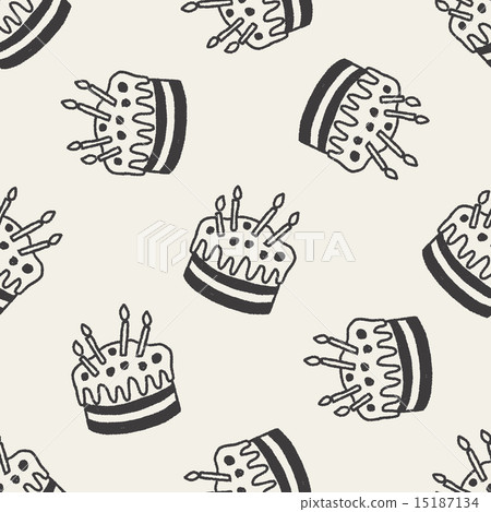 doodle cake seamless pattern background - Stock Illustration [15187134 ...