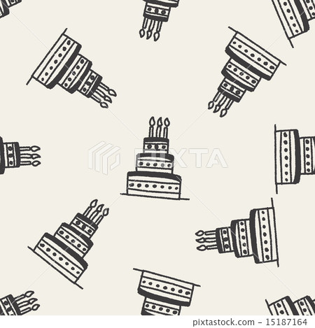 doodle cake seamless pattern background - Stock Illustration [15187164 ...