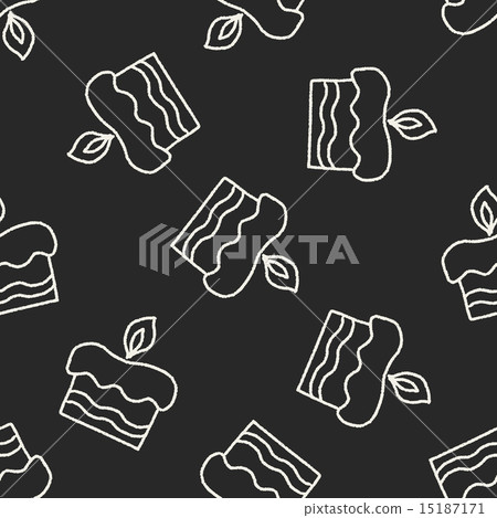 doodle cake seamless pattern background - Stock Illustration [15187171 ...