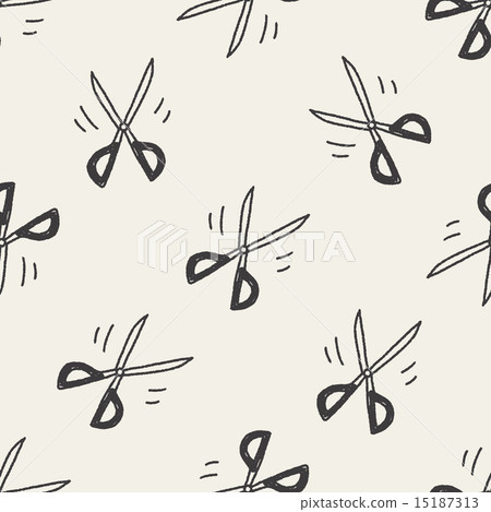 Doodle Scissors seamless pattern background 15187313