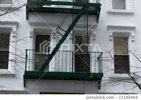 Green fire escape Green fire escape 15188469