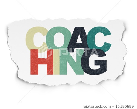 Education concept: Coaching on Torn Paper background 15190699