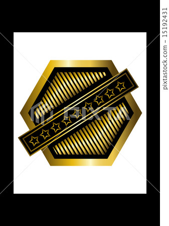 Gold rhomboid icon quality mark Gold rhomboid icon quality mark 15192431