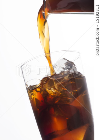 Ice coffee pouring into the glass Ice coffee pouring into the glass 15192811