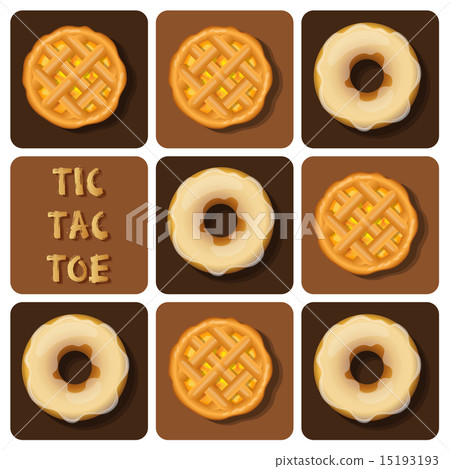 Tic-Tac-Toe of donut and pineapple pie 15193193