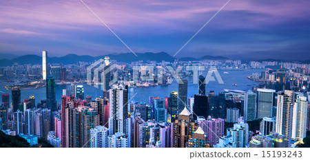 Hong Kong skyline at sunset Hong Kong skyline at sunset 15193243