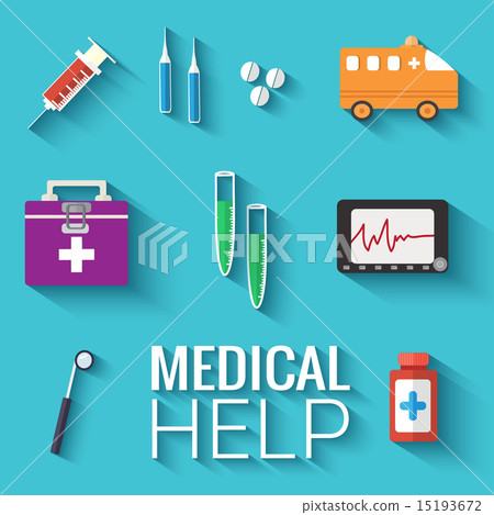 Medicine flat icons set concept. Vector illustration 15193672