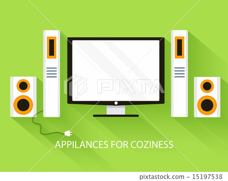 Flat media home theater background concept Flat media home theater background concept 15197538