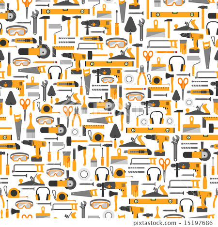 Construction tools seamless pattern 15197686