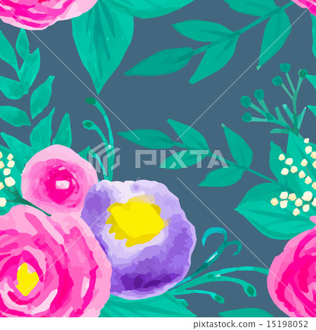 Watercolor seamless floral pattern 15198052