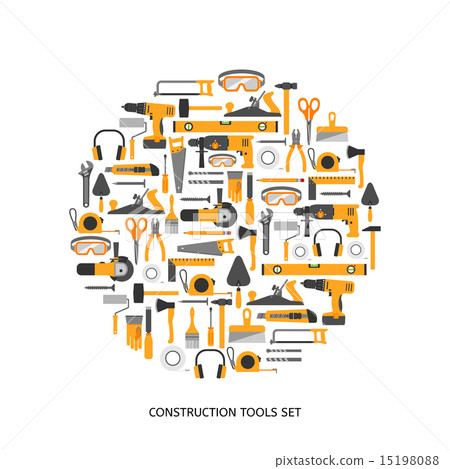 Construction tools vector icons set. 15198088