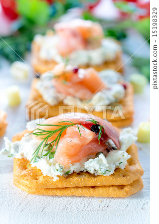 Little salmon appetizer 15198329