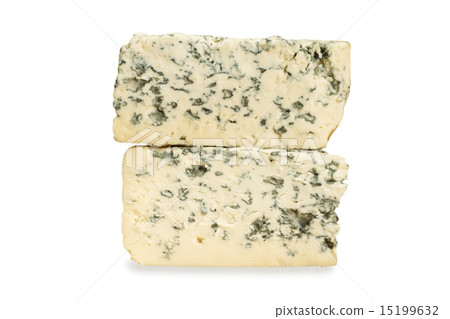 piece of blue cheese on white background 15199632