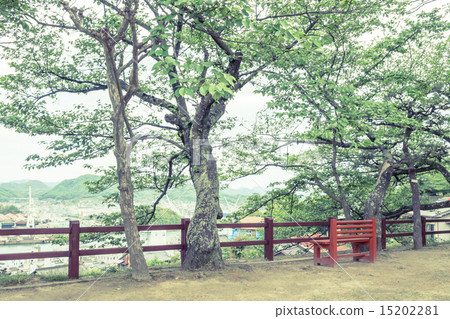 Background material Landscape with bench Background material Landscape with bench 15202281