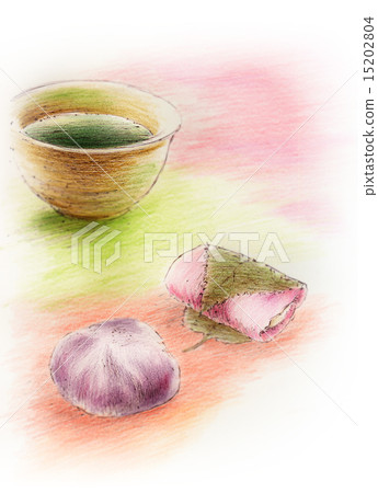 Food illustration ~ Sakura Mochi · Matcha 15202804