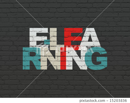 Education concept: E-learning on wall background 15203836