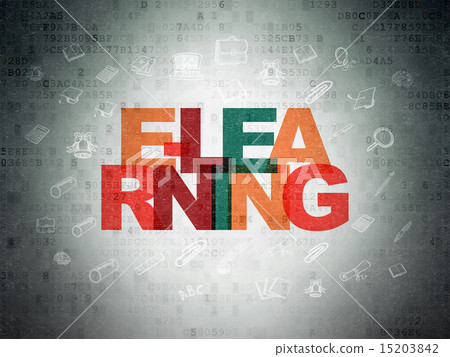 Education concept: E-learning on Digital Paper background 15203842