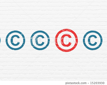 Law concept: copyright icon on wall background Law concept: copyright icon on wall background 15203930