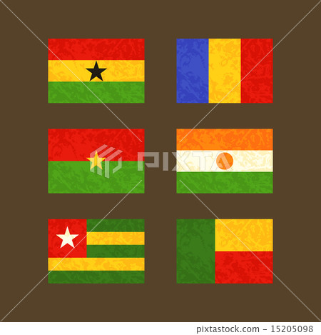Flags of Ghana, Chad, Burkina Faso, Niger, ... 15205098