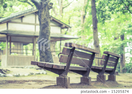 Background material Landscape with bench 15205874