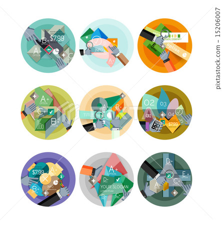 Set of flat design circle infographic icons Set of flat design circle infographic icons 15206007