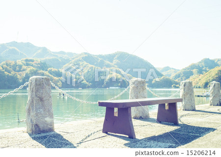 Background material Landscape with bench Background material Landscape with bench 15206214