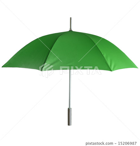 Green umbrella isolated on white background Green umbrella isolated on white background 15206987