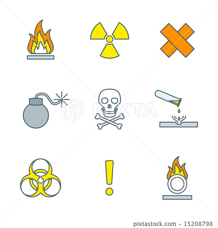 colored outline hazardous waste symbols icons colored outline hazardous waste symbols icons 15208798