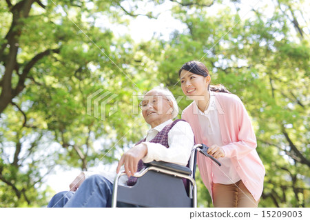 Nursing care · wheelchair · fresh green image Nursing care · wheelchair · fresh green image 15209003