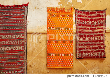 traditional carpets on Moroccan market traditional carpets on Moroccan market 15209523