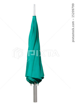 Green umbrella isolated on white background 15209799